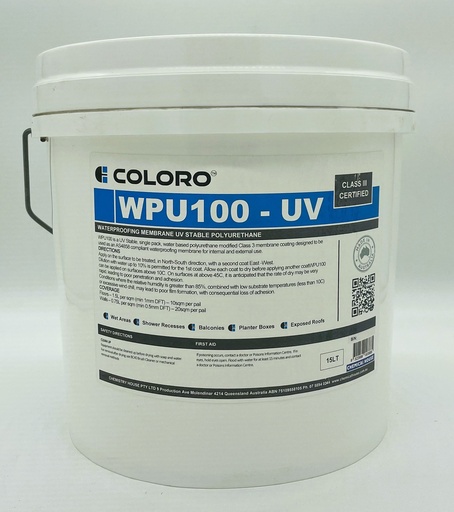 [WPM15P] COLORO WPU100 UV W/PROOF MEMBRANE 15L